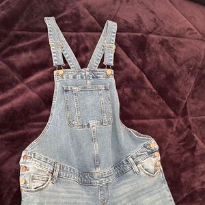 Isabel Maternity by Ingrid & Isabel Light Wash Denim Overalls